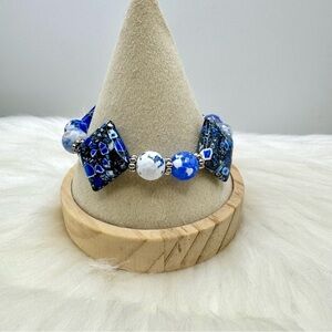 Square Beaded Geometric Unique Design Beaded Elastic Bracelet